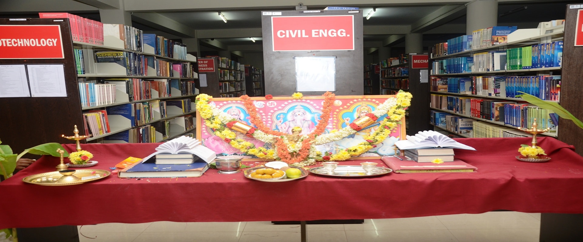 Dce Library Saraswathi Pooja - Library - New Horizon College of Engineering